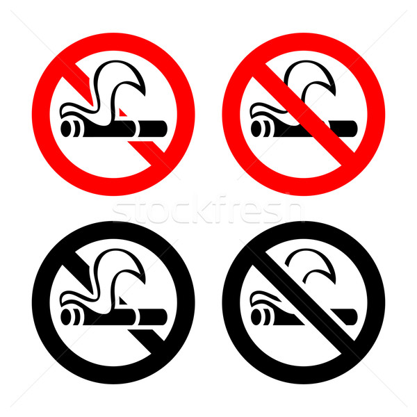 Znaki palenia zestaw symbolika nie Zdjęcia stock © Ecelop