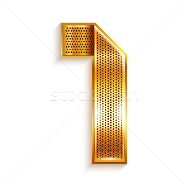 Number metal gold ribbon - 1 - one Stock photo © Ecelop
