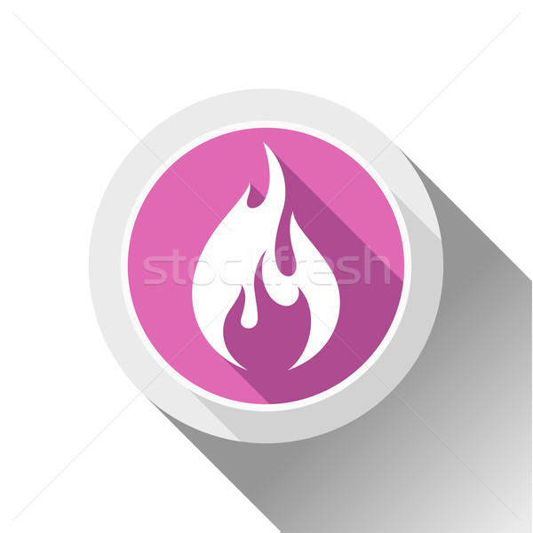 Feu flammes bouton ombre cercle forme [[stock_photo]] © Ecelop