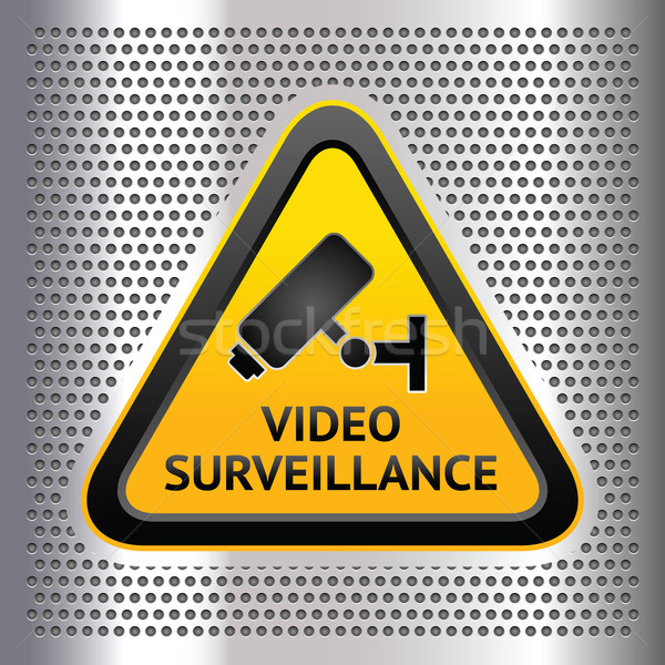 Stock photo: CCTV symbol, on a chromium background