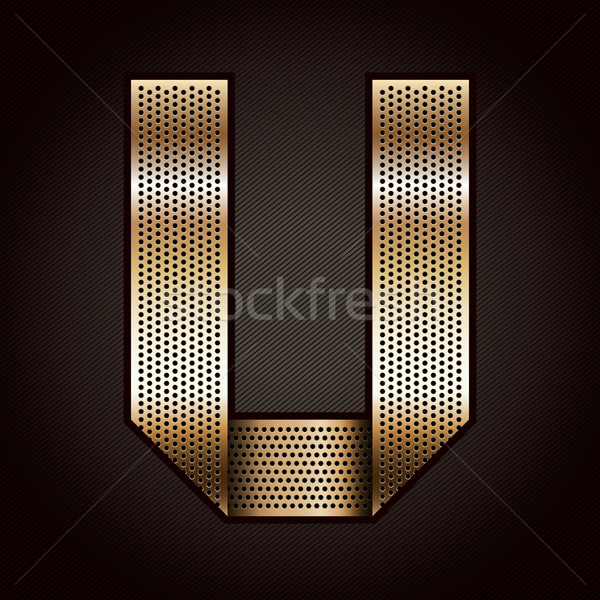 Letter metal gold ribbon - U Stock photo © Ecelop