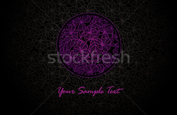 Stock photo: Card ornamental leaf background