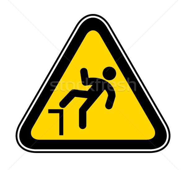 Figyelmeztetés veszély szimbólum citromsárga biztonság felirat Stock fotó © Ecelop