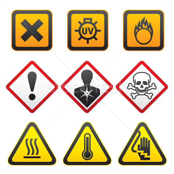 Warning symbols - Hazard Signs-Forth set Stock photo © Ecelop