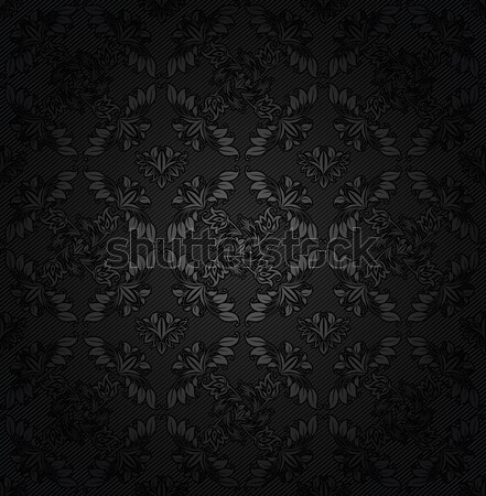 Corduroy texture dark background, ornamental fabric gray flowers Stock photo © Ecelop