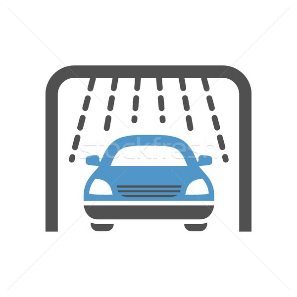 Auto dienst icon car wash grijs Blauw Stockfoto © Ecelop