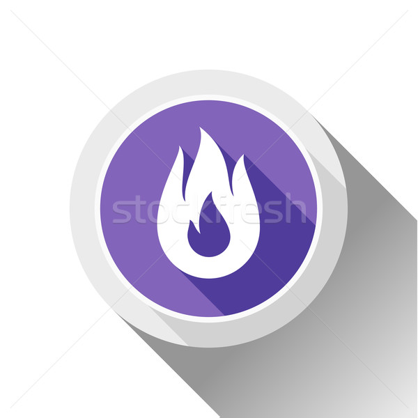 Feu flammes bouton ombre cercle forme [[stock_photo]] © Ecelop