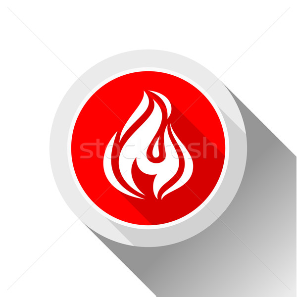 Feu flammes bouton ombre cercle forme [[stock_photo]] © Ecelop