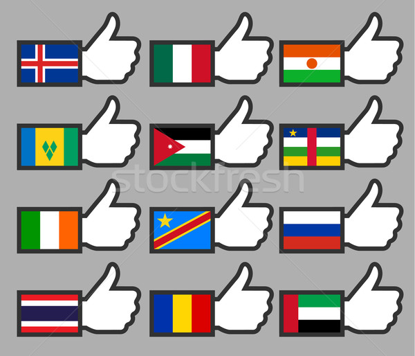  Flags in the Thumbs up-08 Stock photo © Ecelop