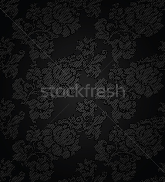 Escuro flores textura tecido preto Foto stock © Ecelop