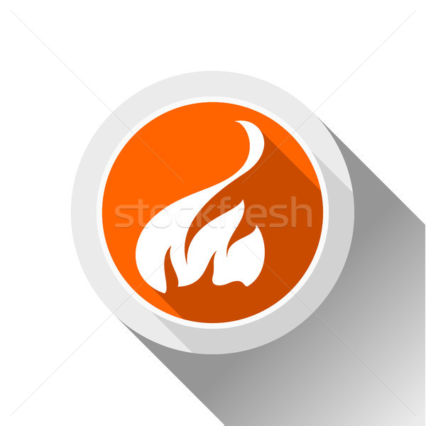 Feu flammes bouton ombre cercle forme [[stock_photo]] © Ecelop