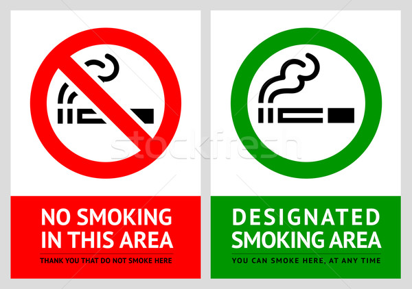 No smoking and Smoking area labels - Set 9 Stock photo © Ecelop