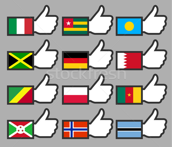 Flags in the Thumbs up-06 Stock photo © Ecelop