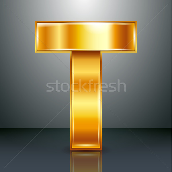 Letter metal gold ribbon - T Stock photo © Ecelop