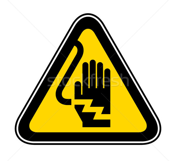 Stock photo: Triangular Warning Hazard Symbol