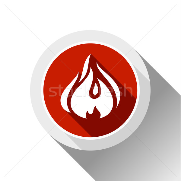 Feu flammes bouton ombre cercle forme [[stock_photo]] © Ecelop