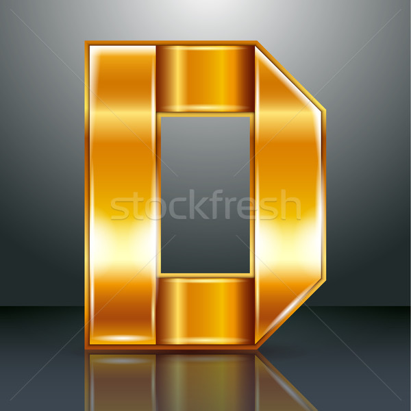 Letter metal gold ribbon - D Stock photo © Ecelop