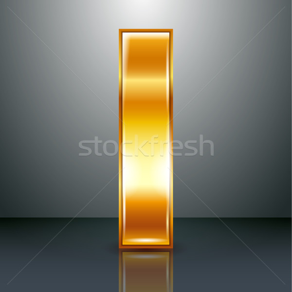 Letter metal gold ribbon - I Stock photo © Ecelop