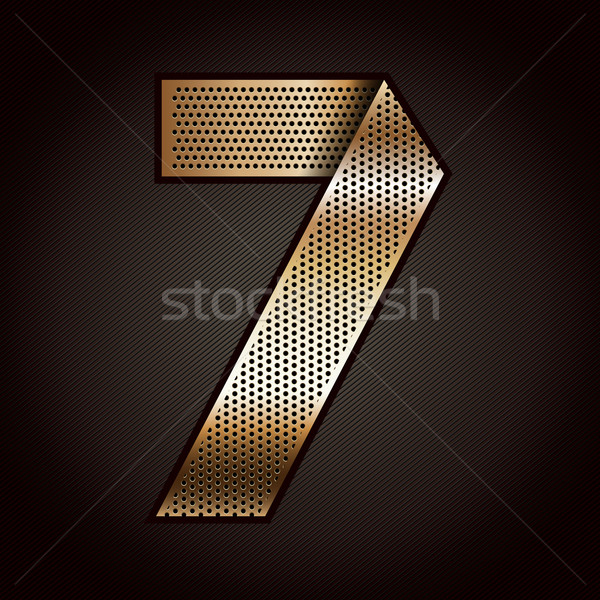 Número metal oro cinta siete vector Foto stock © Ecelop