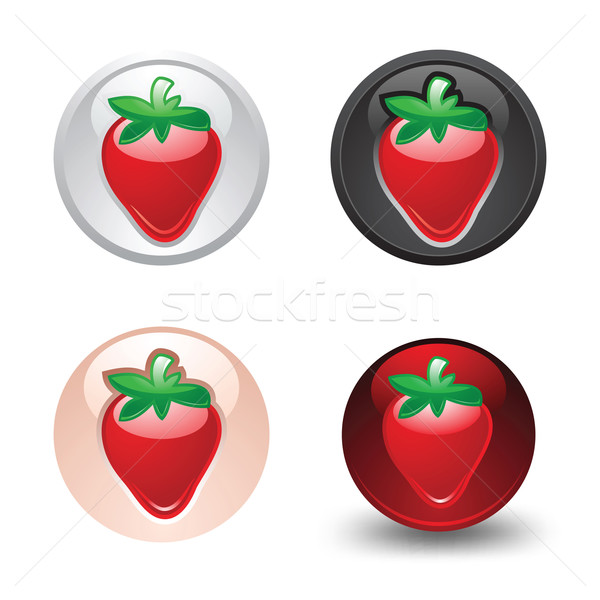 Strawberry button, set, web 2.0 icons Stock photo © Ecelop