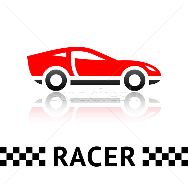 Wyścigowy symbol wyścigu czerwony samochodu wektora Zdjęcia stock © Ecelop