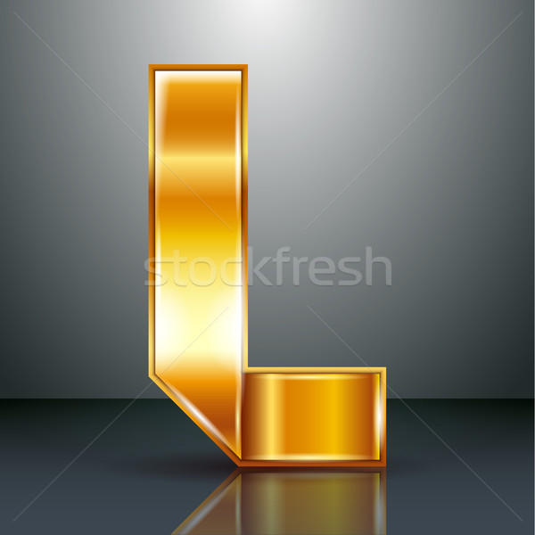 Schreiben Metall Gold Band Schriftart gefaltet Stock foto © Ecelop