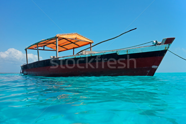 Wooden boat on water Stock photo © EcoPic