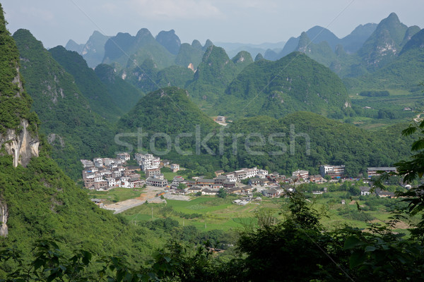 Calcário hills China rural região natureza Foto stock © EcoPic