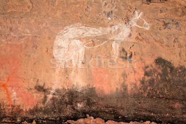 Aboriginal rock art Stock photo © EcoPic