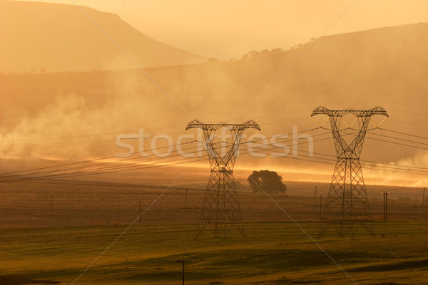 Power pylons Stock photo © EcoPic