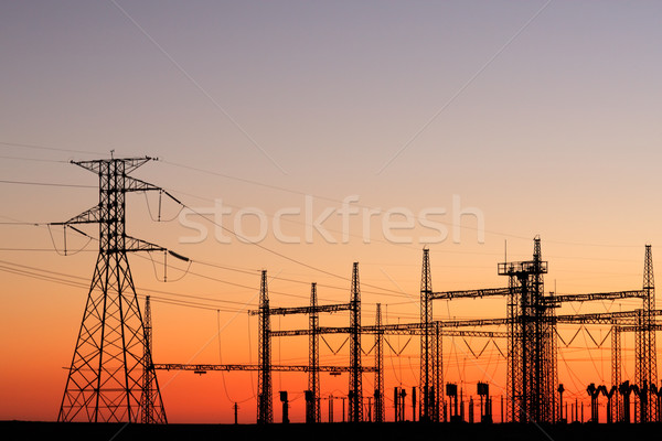 Power pylons Stock photo © EcoPic