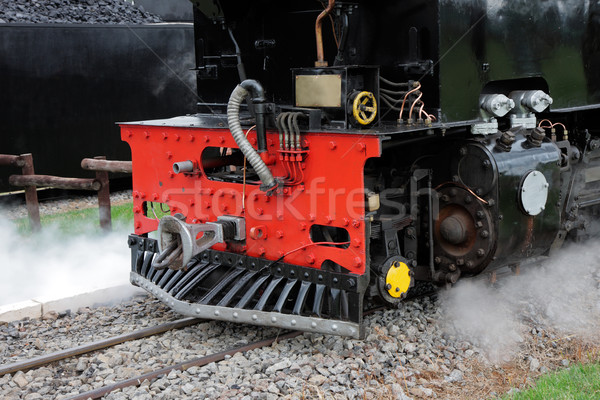 Dampflokomotive Vorderseite Jahrgang Dampf rot Stock foto © EcoPic