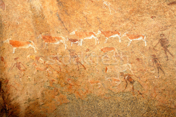 Bushmen rock painting Stock photo © EcoPic