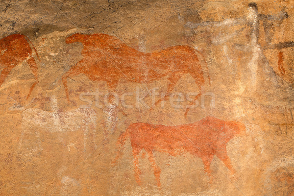 Bushmen rock painting Stock photo © EcoPic