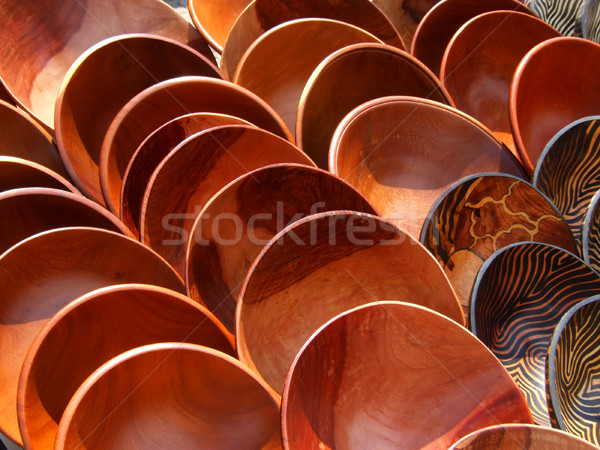 Wooden bowls Stock photo © EcoPic