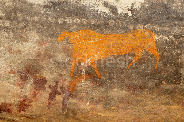 Bushmen rock painting Stock photo © EcoPic