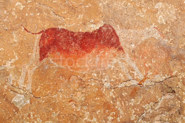 Bushmen rock painting Stock photo © EcoPic