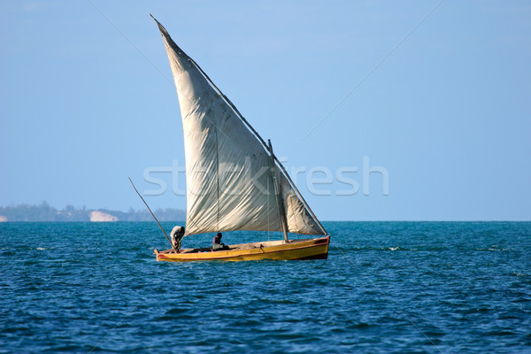 Hagyományos vitorla csónak tengerparti Mozambik déli Stock fotó © EcoPic