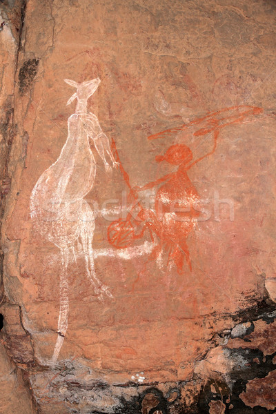 Aboriginal rock art Stock photo © EcoPic