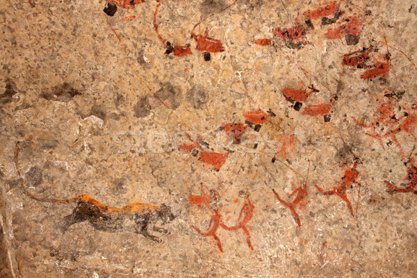 Bushmen rock painting Stock photo © EcoPic