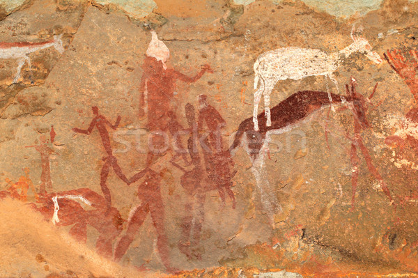 Bushmen rock painting Stock photo © EcoPic