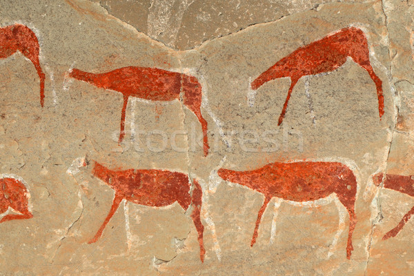 Bushmen rock painting Stock photo © EcoPic