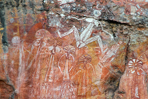 Aboriginal rock art Stock photo © EcoPic