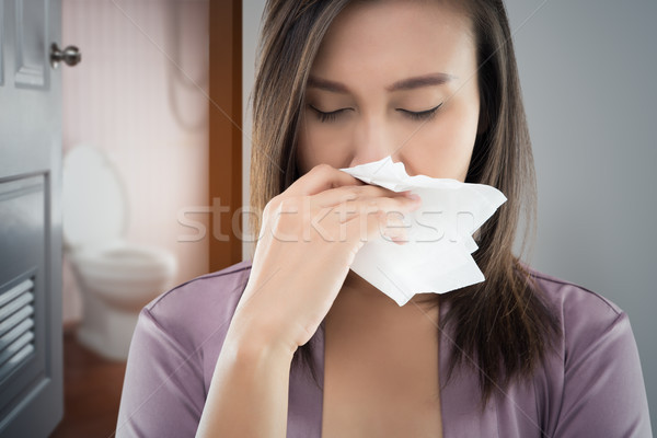 Frau Geruch schlecht schmutzigen Bad weiblichen Stock foto © eddows_arunothai