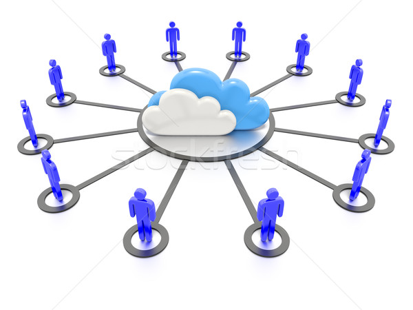 Cloud Computing Konzepte Grafik Zeichen gerendert weiß Stock foto © edgeofmadness