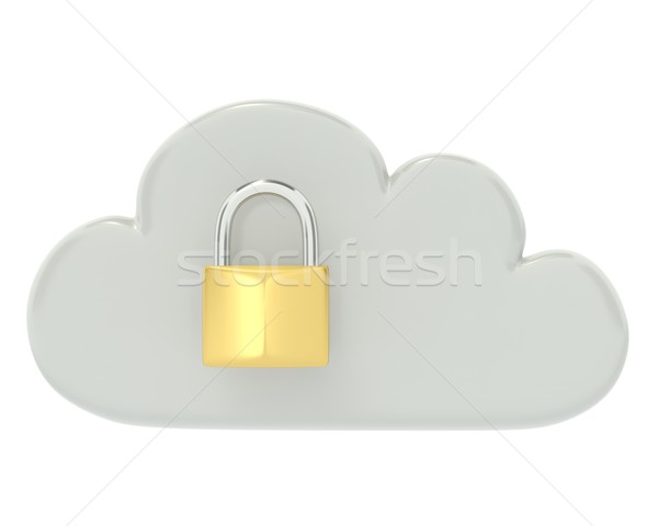 Sécurité lock 3D graphique rendu blanche Photo stock © edgeofmadness