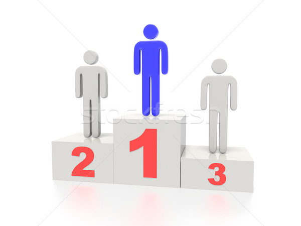 [[stock_photo]]: Podium · concept · graphique · rendu · blanche · soft