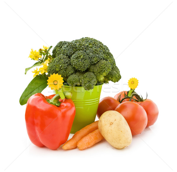 Foto stock: Verduras · frescas · jardín · alimentación · saludable · tomates · papa · brócoli