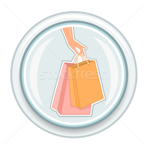 Shopping bags button Stock photo © Eireann