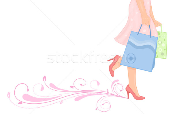 Woman shopping - spring and summer Stock photo © Eireann